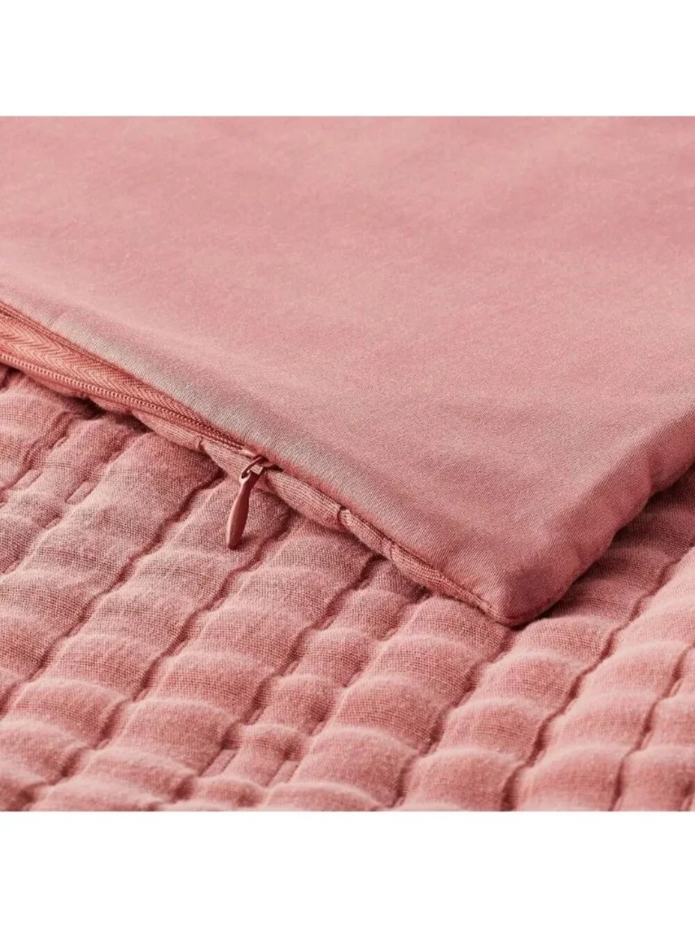 Casaluna King Pillow Sham Mauve Pink Matelasse Striped Lyocell & Cotton Blend